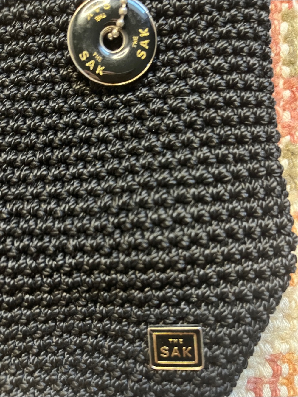 The Sak Black Crochet Knit Baguette Shoulder Mini Bag - Picture 4 of 10